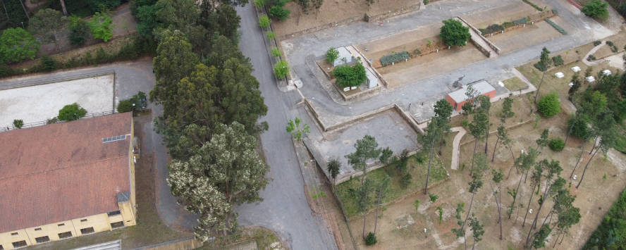 Foto aérea do espaço do Cabeceiras Camping